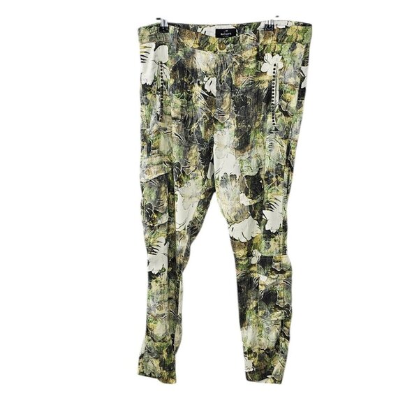 Masons Italy Womens Asia Snake Camouflage Cargo Pants, Lyocell, Studded 44, US 8 - Picture 1 of 12